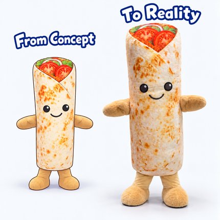 Happy Burrito Mascot Costume