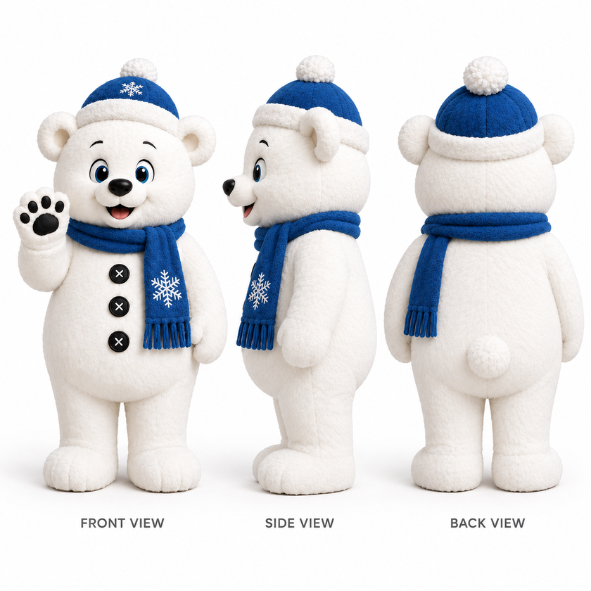 Custom Winter Polar Bear Mascot Costume