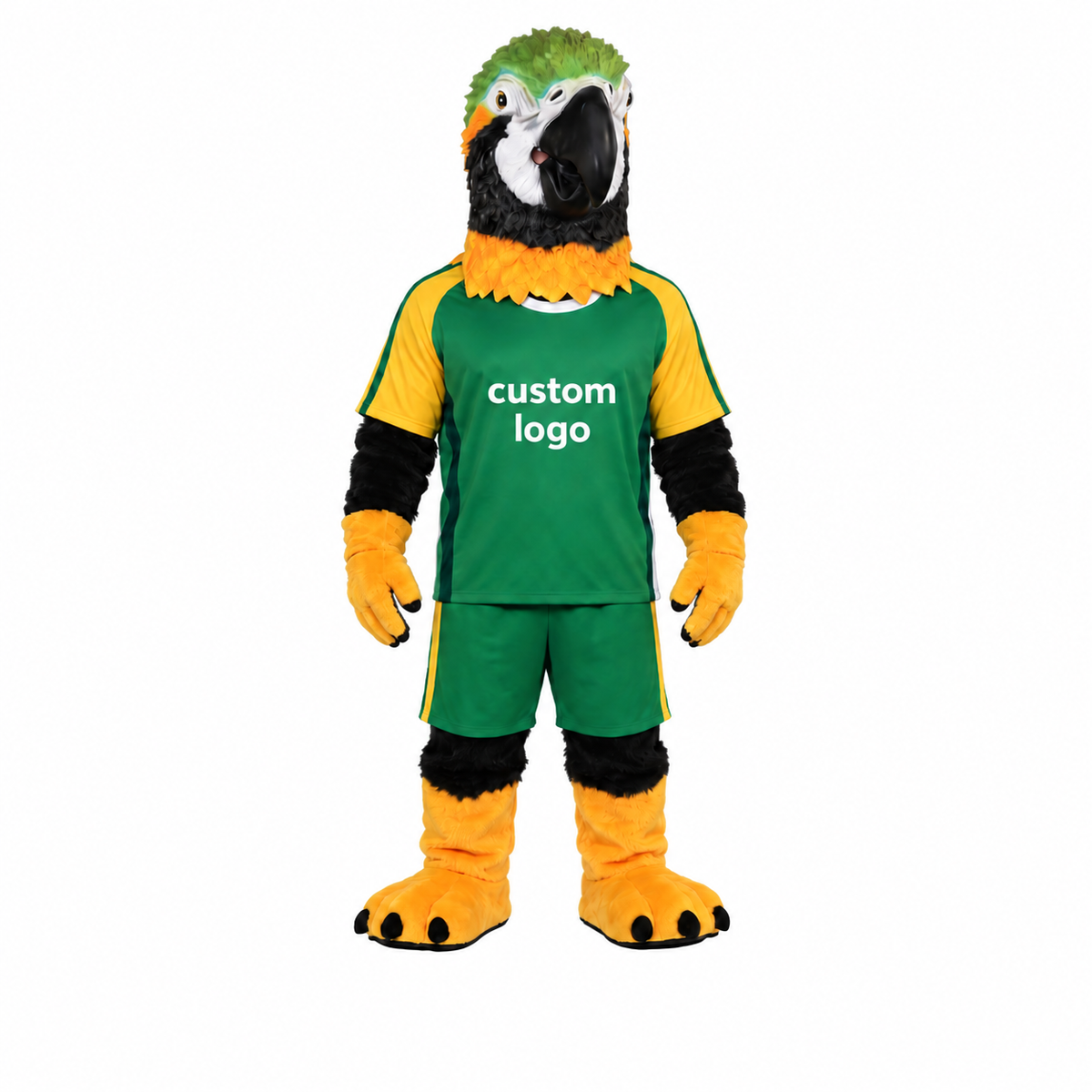 🦜✨ Parrot Mascot – In Stock with Custom Logo & Simple Accessories Available