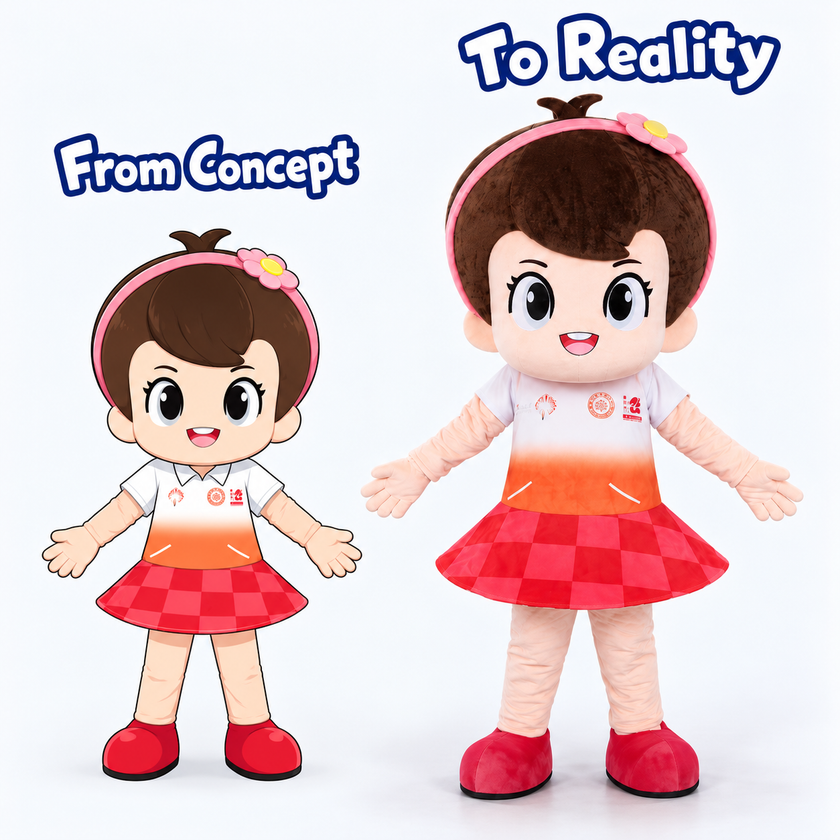 Cheerful Girl Mascot Costume