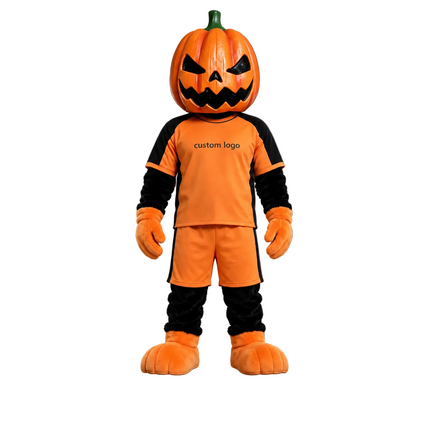 🎃🧡 Pumpkin Mascot – In Stock with Custom Logo & Simple Accessories Available