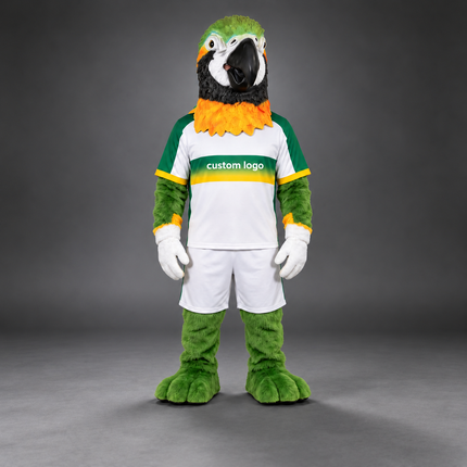 🦜✨ Parrot Mascot – In Stock with Custom Logo & Simple Accessories Available