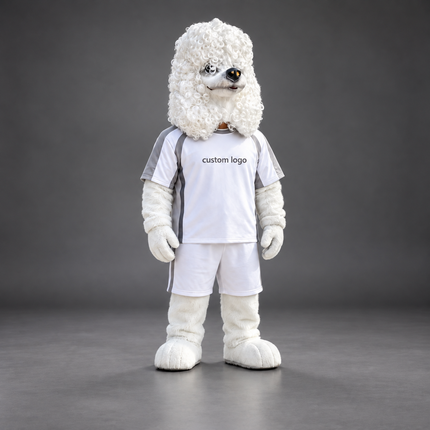 🐩🎀 Poodle Mascot – In Stock with Custom Logo & Simple Accessories Available