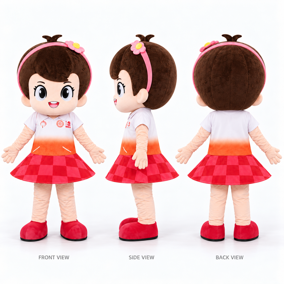 Cheerful Girl Mascot Costume