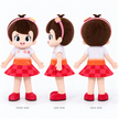 Cheerful Girl Mascot Costume