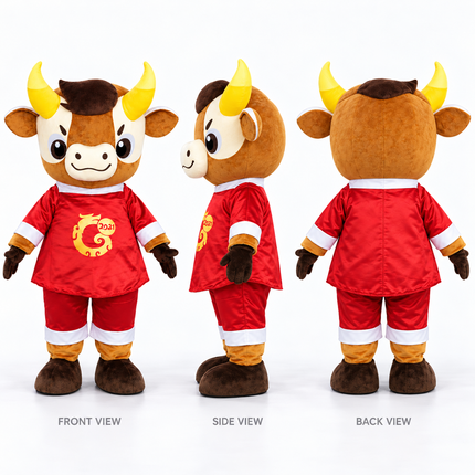 Lucky Bull Mascot Costume