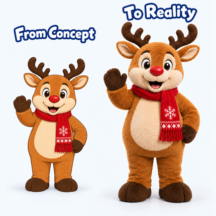 Custom Christmas Reindeer Mascot Costume