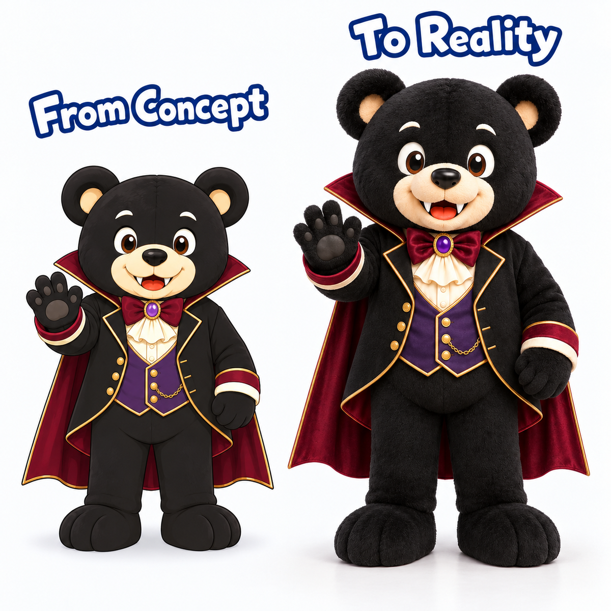 Custom Vampire Bear Mascot Costume
