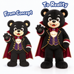 Custom Vampire Bear Mascot Costume