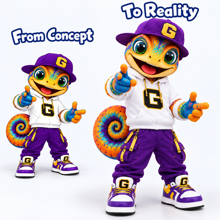 Groovy Chameleon Mascot Costume 🦎