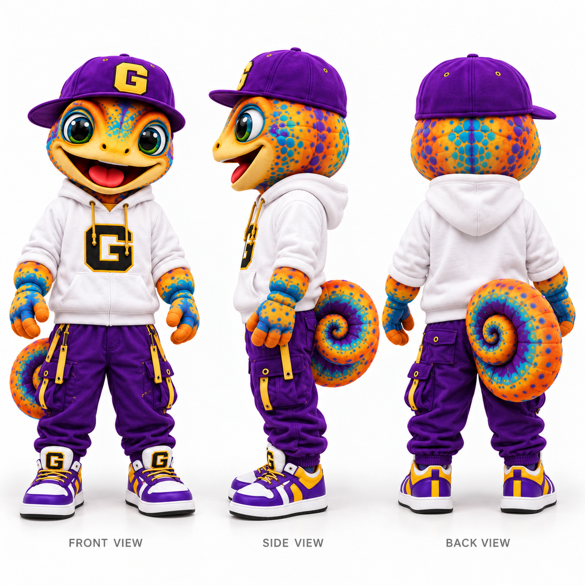 Groovy Chameleon Mascot Costume 🦎