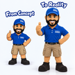 👋 Custom Company Employee Mascot Costume – Branded Polo Shirt & Khaki Shorts