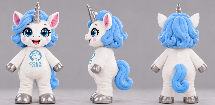 🦄 Blue Dream Unicorn Mascot Costume – Cute Blue-Haired Unicorn Character Suit