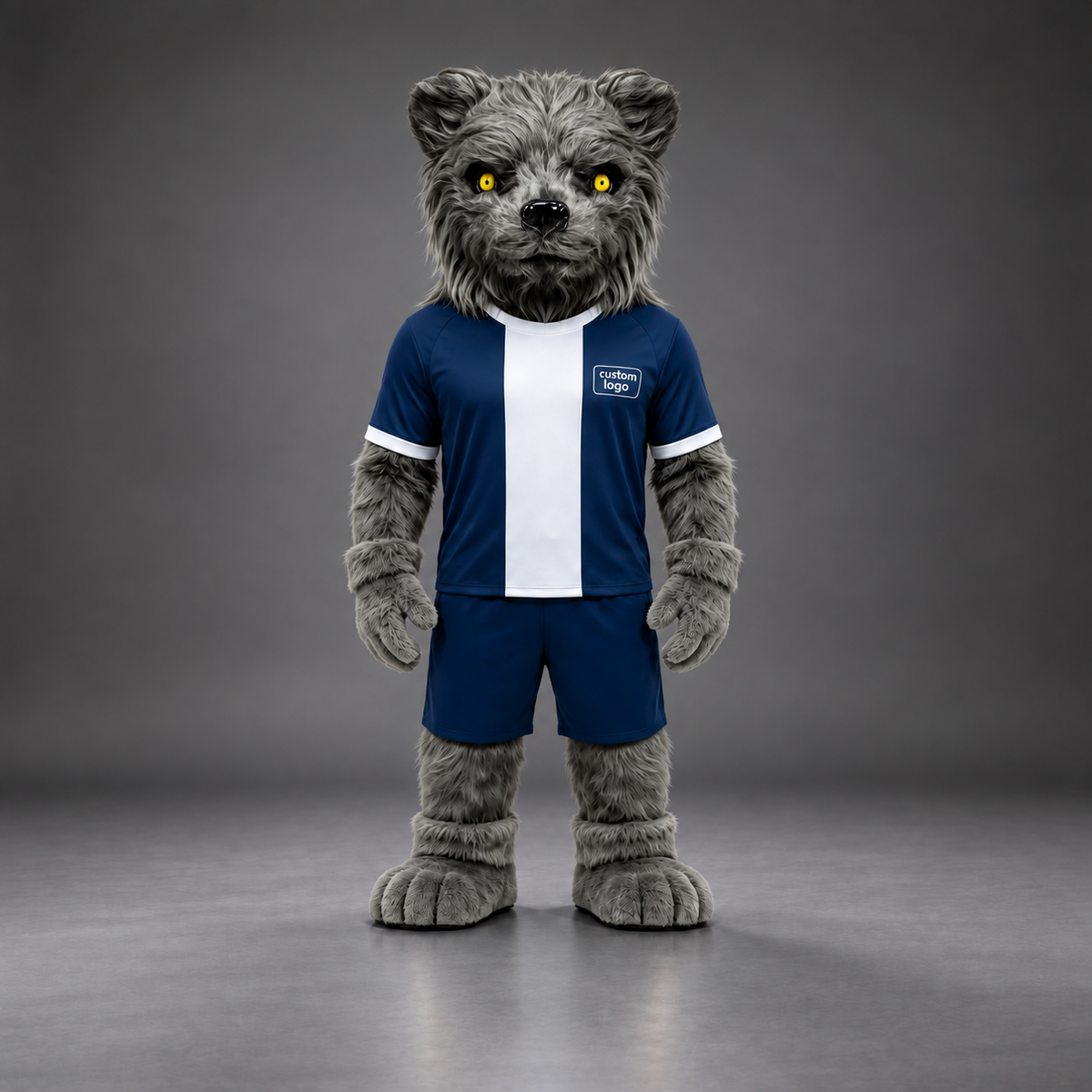 🐻✨ Open-Mouthed Bear Mascot – In Stock with Custom Logo & Simple Accessories Available