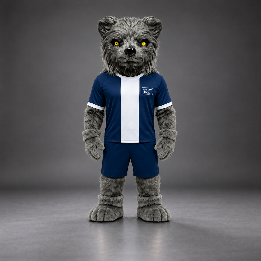 🐻✨ Open-Mouthed Bear Mascot – In Stock with Custom Logo & Simple Accessories Available