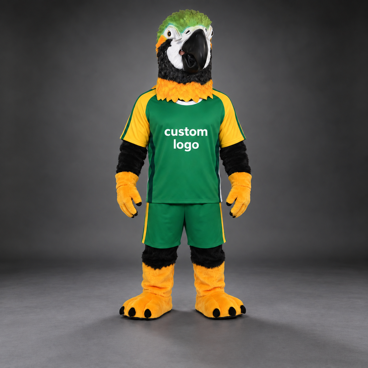 🦜✨ Parrot Mascot – In Stock with Custom Logo & Simple Accessories Available