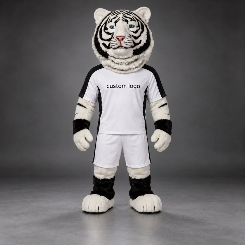 🐯✨ Tiger Mascot – In Stock with Custom Logo & Simple Accessories Available