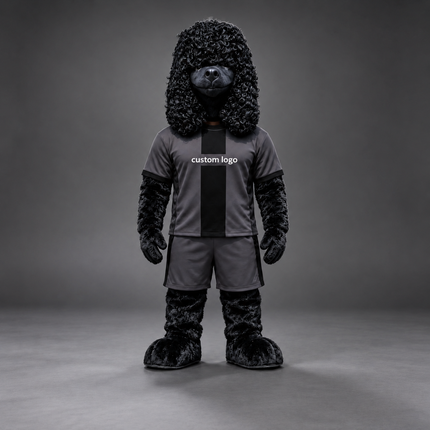 🐩🎀 Poodle Mascot – In Stock with Custom Logo & Simple Accessories Available