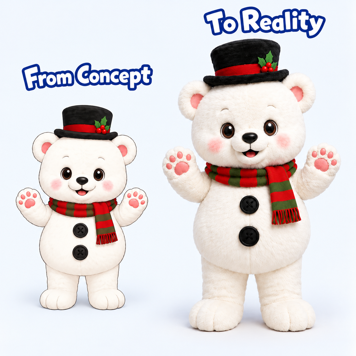 Custom Christmas Bear Mascot Costume