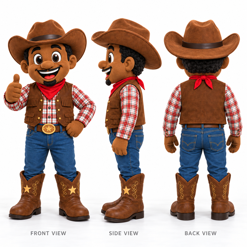 Custom Cowboy Mascot Costume