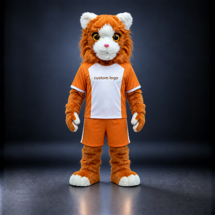 🐱🎉 Open-Mouthed Cat Mascot – In Stock with Custom Logo & Simple Accessories Available
