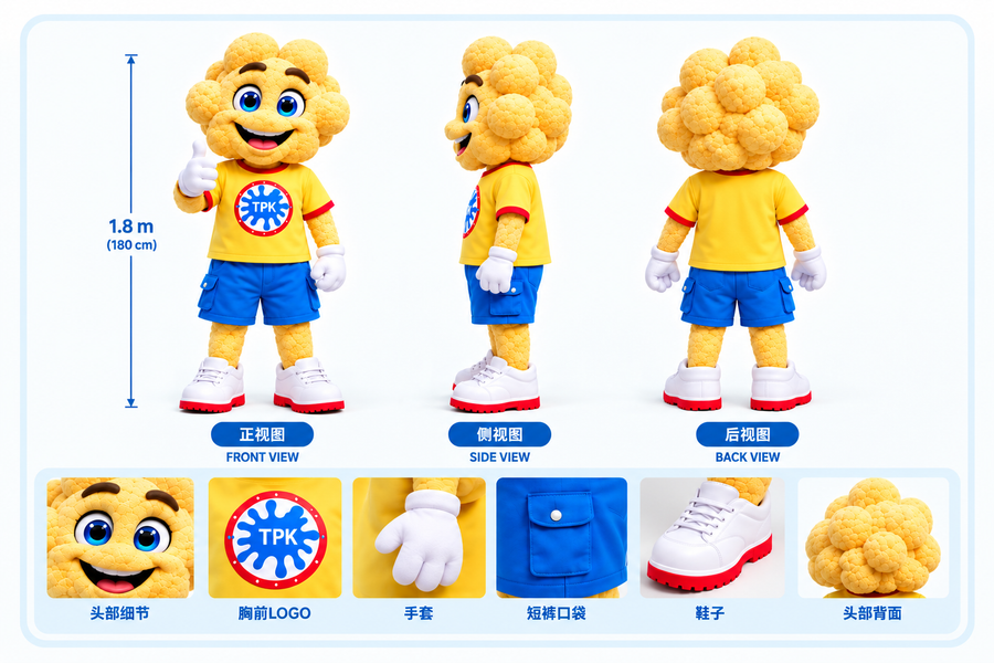 Designer reviewing mascot artwork and character drawings