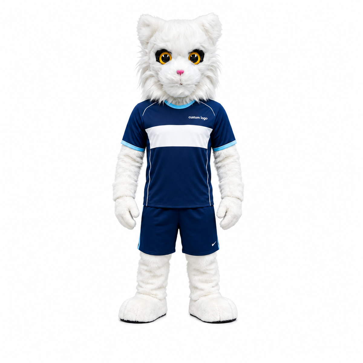 🐱🎉 Open-Mouthed Cat Mascot – In Stock with Custom Logo & Simple Accessories Available