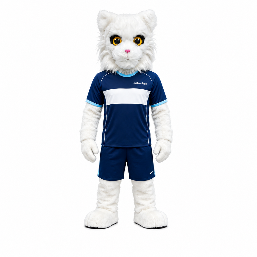 🐱🎉 Open-Mouthed Cat Mascot – In Stock with Custom Logo & Simple Accessories Available