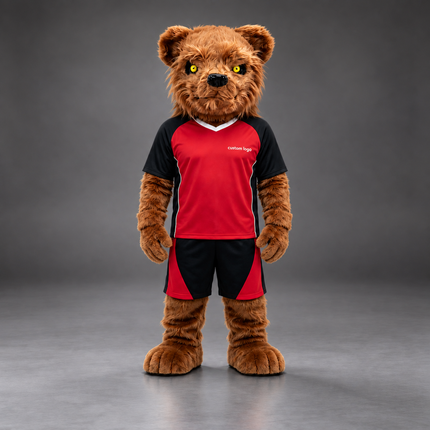 🐻✨ Open-Mouthed Bear Mascot – In Stock with Custom Logo & Simple Accessories Available