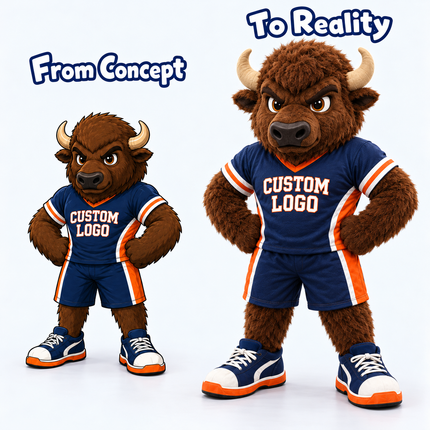 Team Spirit Buffalo Mascot Costume