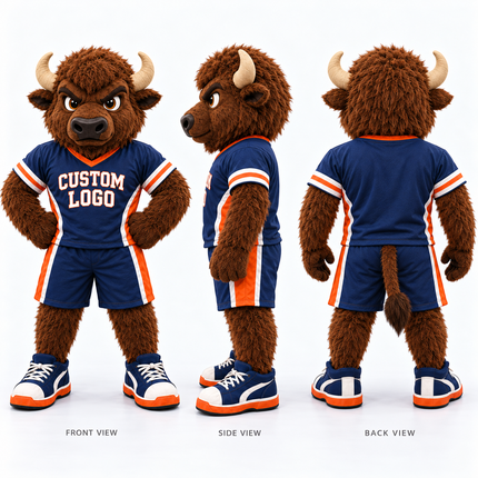 Team Spirit Buffalo Mascot Costume