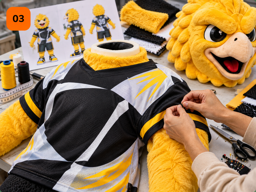 Physical mascot production, foam sculpting, and finished inspection