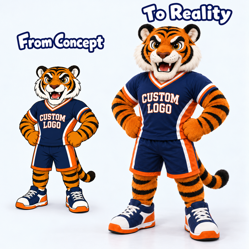 Custom School Tiger Mascot Costume
