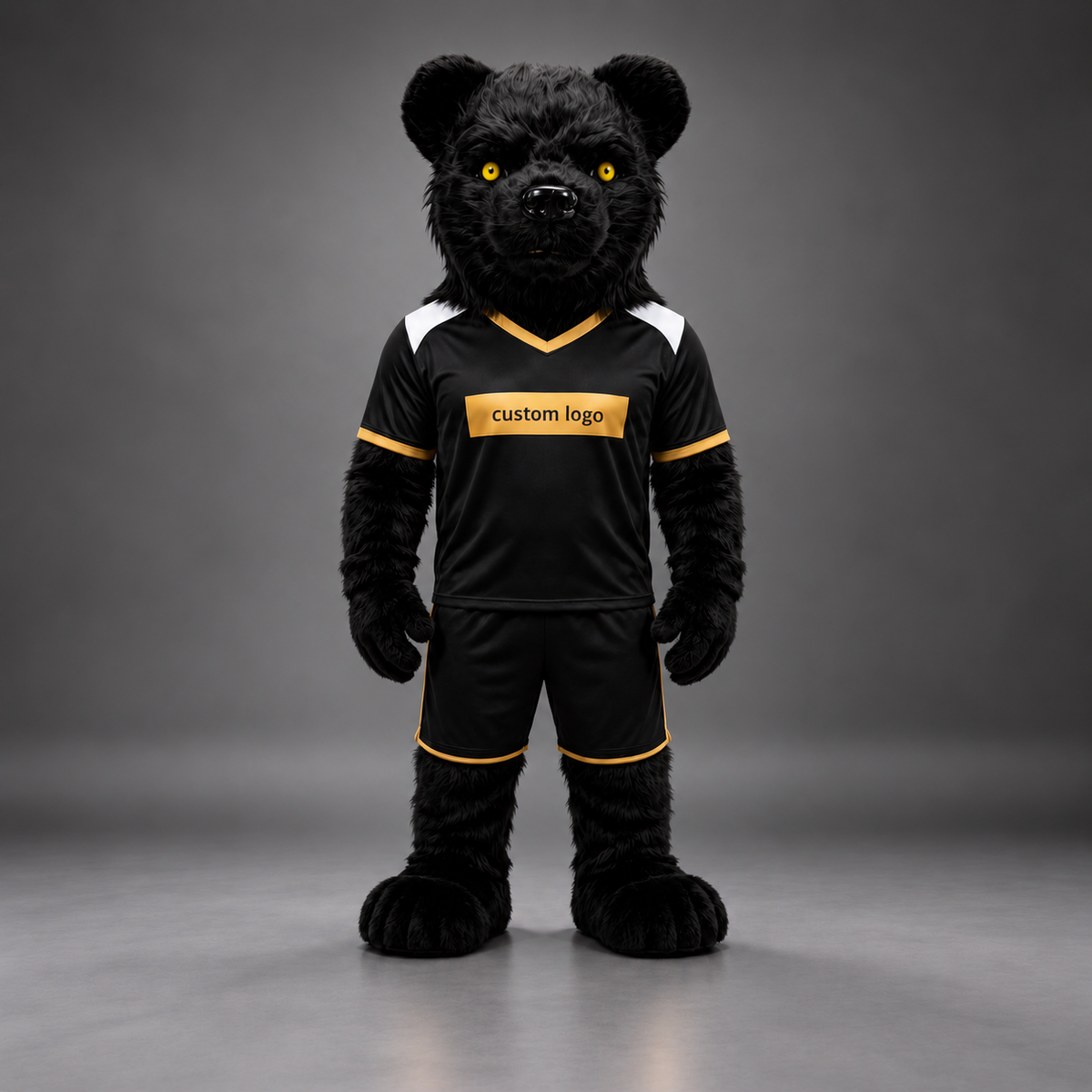 🐻✨ Open-Mouthed Bear Mascot – In Stock with Custom Logo & Simple Accessories Available