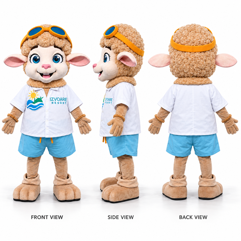 Custom Sheep Mascot Costume for Resorts & Events