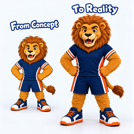 Custom Varsity Lion Mascot Costume