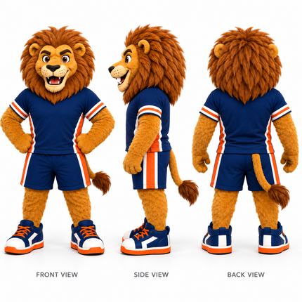 Custom Varsity Lion Mascot Costume
