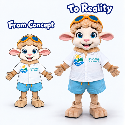Custom Sheep Mascot Costume for Resorts & Events