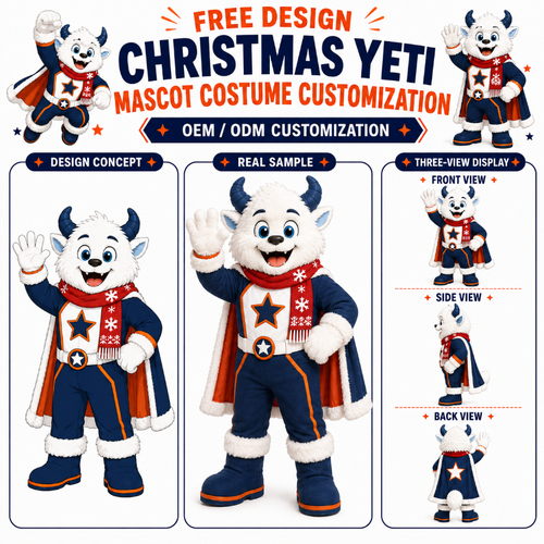 Custom Christmas Yeti Mascot Costume