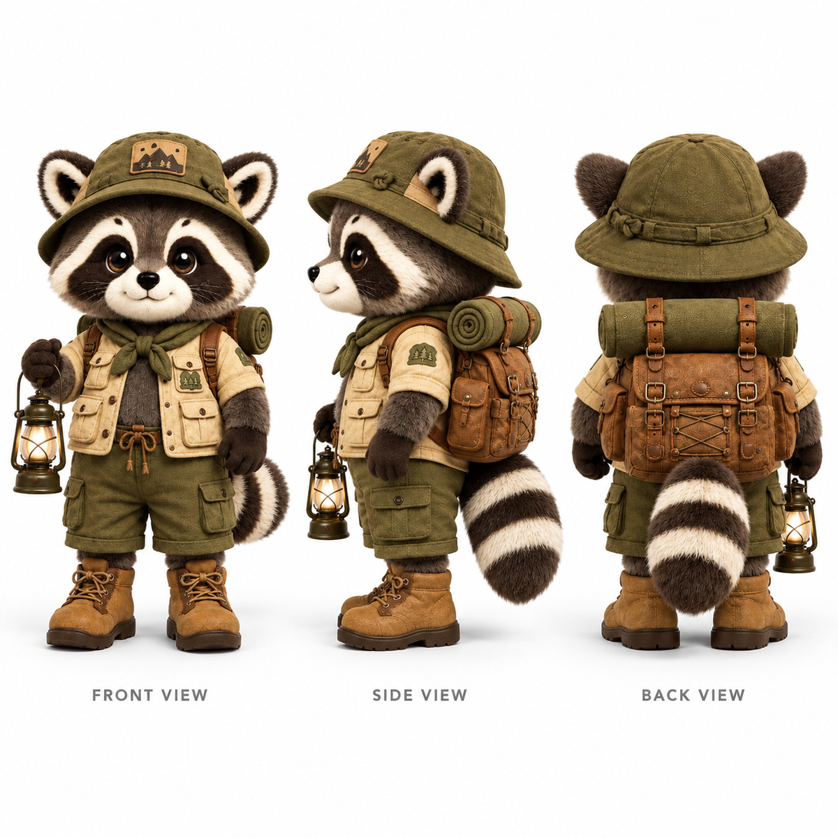 Wild Camper Raccoon Mascot Costume