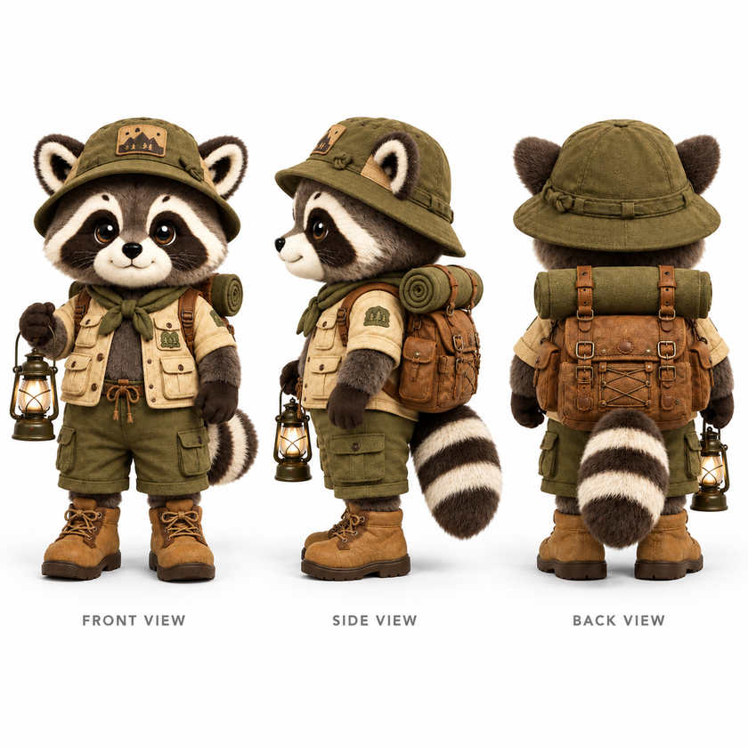 Wild Camper Raccoon Mascot Costume