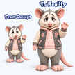 Custom Varsity Opossum Mascot Costume