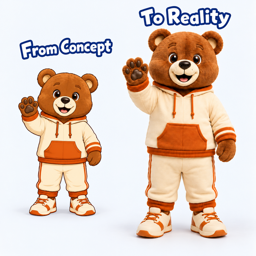 Custom Hoodie Bear Mascot Costume