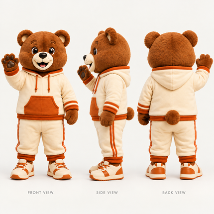 Custom Hoodie Bear Mascot Costume