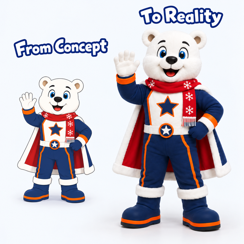 Custom Polar Bear Hero Mascot Costume