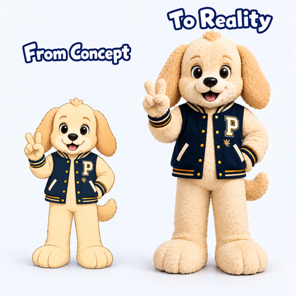 Custom Varsity Puppy Mascot Costume