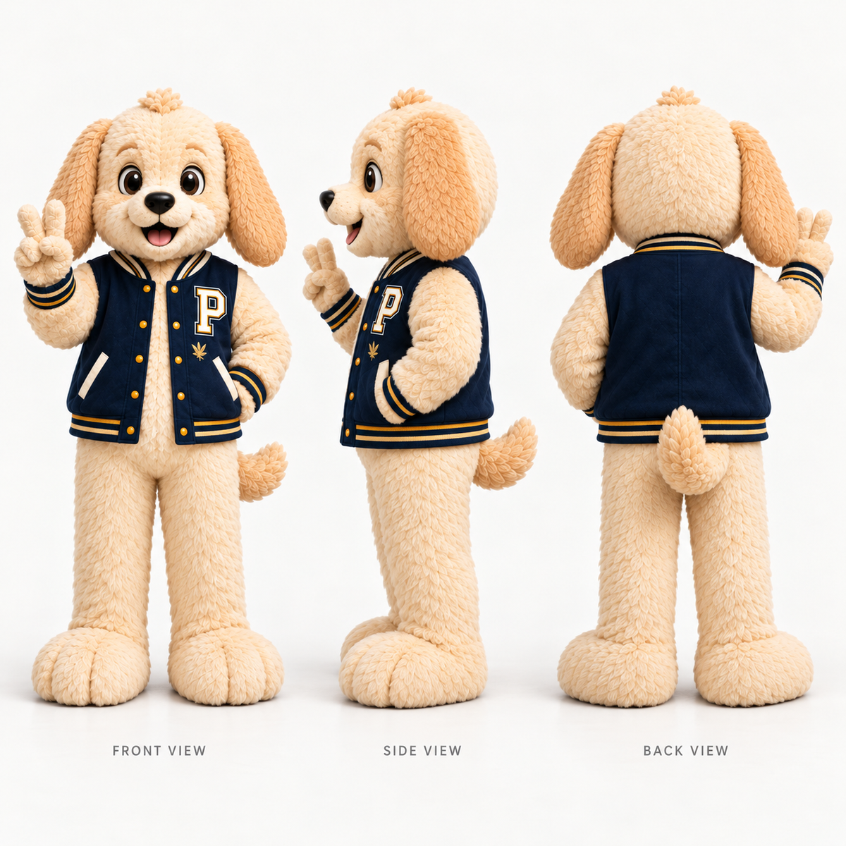 Custom Varsity Puppy Mascot Costume