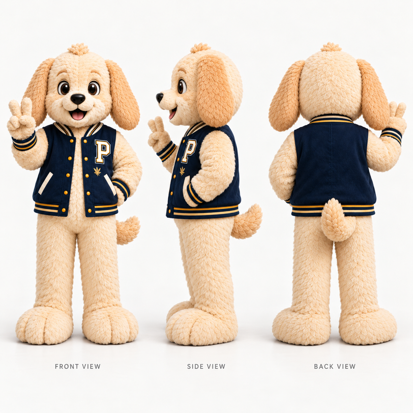 Custom Varsity Puppy Mascot Costume