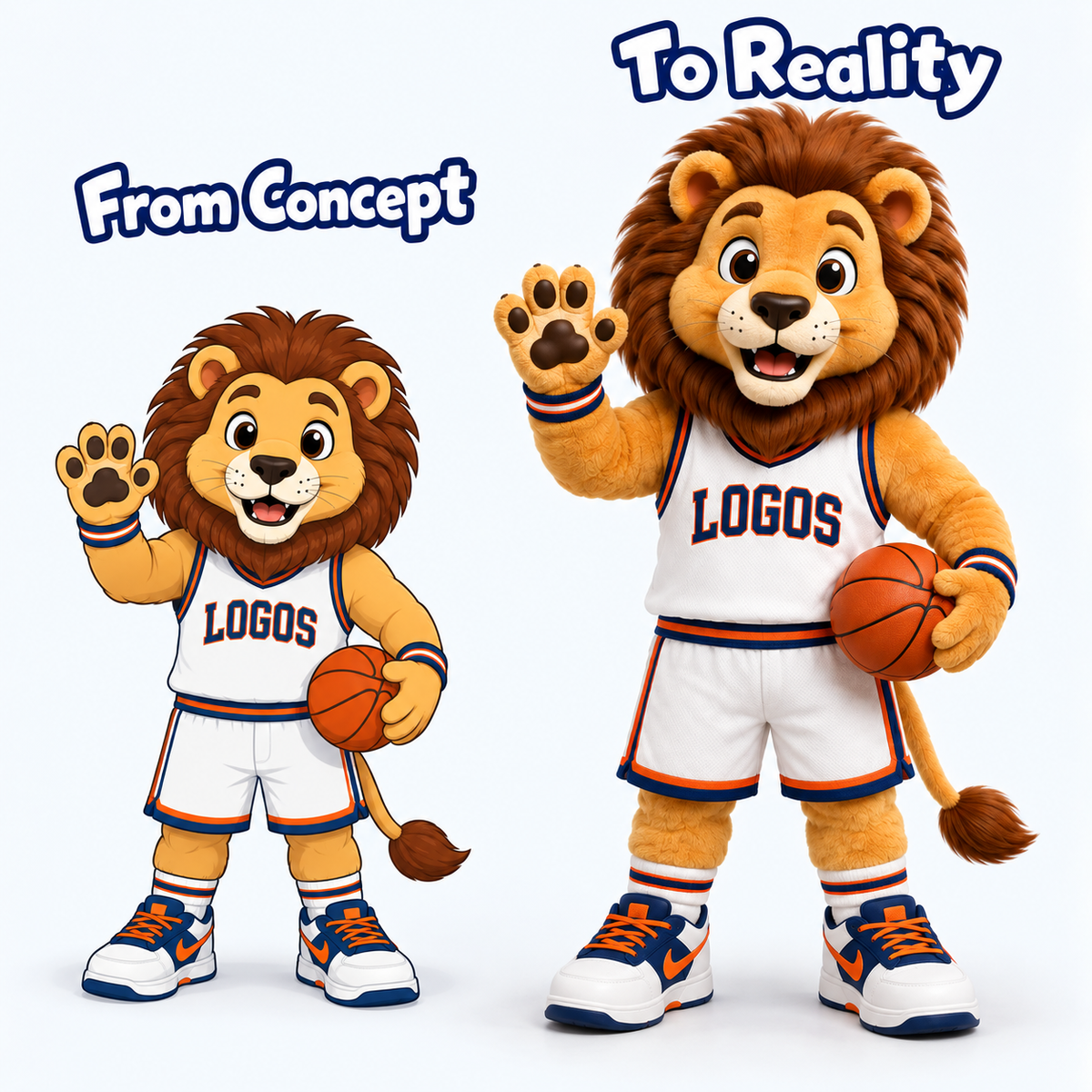 Custom Basketball Lion Mascot Costume