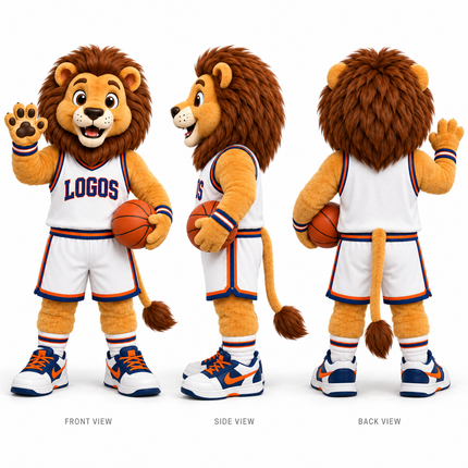 Custom Basketball Lion Mascot Costume